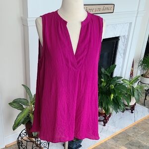 A.N.A Raspberry Tunic Tank Great Color Nice Detail EUC Sz L